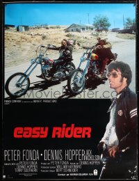 6t330 EASY RIDER linen French 1p R1980s Peter Fonda, motorcycle biker classic directed by Dennis Hopper!