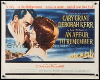 6t005 AFFAIR TO REMEMBER linen 1/2sh 1957 art of Cary Grant about to kiss Deborah Kerr, Leo McCarey!
