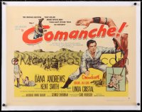6t008 COMANCHE linen style B 1/2sh 1956 Dana Andrews & Cristal, killed more white men than any other