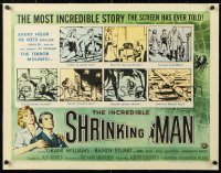 6t015 INCREDIBLE SHRINKING MAN linen style A 1/2sh 1957 Jack Arnold classic, wonderful sci-fi art!