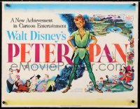 6t022 PETER PAN linen style A 1/2sh 1953 Walt Disney animated cartoon fantasy classic, great art!