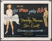 6t027 SEVEN YEAR ITCH linen 1/2sh 1955 Billy Wilder, best image of Marilyn Monroe's skirt blowing!