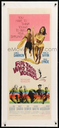 6t038 FOR THOSE WHO THINK YOUNG linen insert 1964 James Darren, Paul Lynde, Tina Louise, Bob Denver