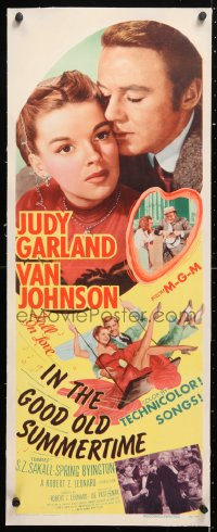 6t042 IN THE GOOD OLD SUMMERTIME linen insert 1949 Judy Garland, Van Johnson & Buster Keaton!