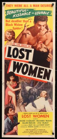 6t043 MESA OF LOST WOMEN linen insert 1952 grown Jackie Coogan vs super women who kissed & killed!