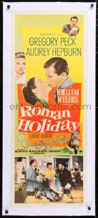 6t048 ROMAN HOLIDAY linen insert 1953 multiple images of Best Actress Audrey Hepburn & Gregory Peck!