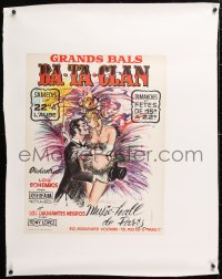6t141 BATACLAN linen 20x26 French special poster 1970 Jose Arva art of sexy showgirl romanced!