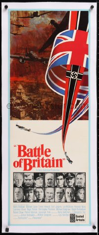 6t032 BATTLE OF BRITAIN linen insert 1969 all-star cast in World War II!