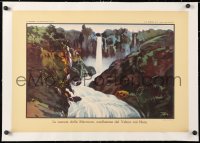 6t143 BELLEZZE NATURALI D'ITALIA linen 15x22 Italian special poster 1950s art of Marmore waterfalls!