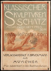 6t187 KLASSISCHER SKULPTUREN SCHATZ linen 26x35 German advertising poster 1900s Otto Greiner art!