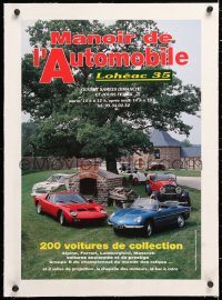 6t071 MANOIR DE L'AUTOMOBILE linen 17x24 French museum/art exhibition 1990s classic cars museum!