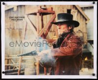 6t163 PALE RIDER linen 16x20 special poster 1985 great close up of cowboy Clint Eastwood with gun!