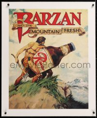 6t195 RAINIER BREWING COMPANY linen 22x28 advertising poster 1980s Tarzan rip-off Barzan with beer!