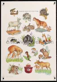 6t170 SMOKEY BEAR linen 20x20 special poster 1992 animal art, please be careful with the future!