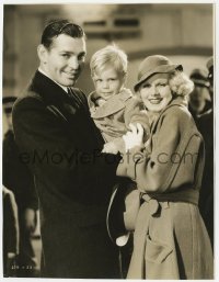 6w326 HOLD YOUR MAN 7.25x9.5 still 1933 Clark Gable & Jean Harlow with boy acting as their child!