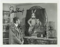 6w092 JAMES STEWART signed 8x10 still 1950 by James Stewart, painting w/imaginary rabbit in Harvey!