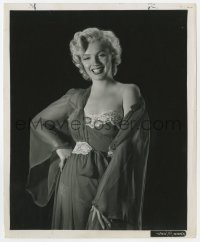 6w335 MARILYN MONROE 8.25x10 still 1953 sexy smiling portrait in gown with one exposed shoulder!
