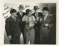 6w093 MOE HOWARD/LARRY FINE signed 8x10 key book still 1946 w/Curly in 3 Loan Wolves, Three Stooges!