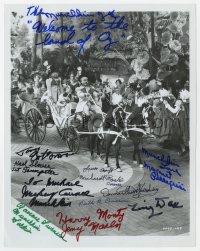 6w103 WIZARD OF OZ signed 8x10.25 REPRO still 1970s by TWELVE of The Munchkins!