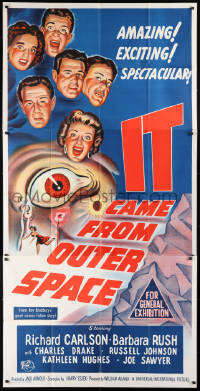 6w144 IT CAME FROM OUTER SPACE Aust 3sh 1953 Jack Arnold classic 3-D sci-fi, cool art, very rare!