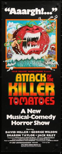6w257 ATTACK OF THE KILLER TOMATOES insert 1979 wacky vegetable monster artwork by David Weisman!