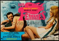 6w231 LES FEMMES Italian 18x26 pbusta 1969 montage of sexy Brigitte Bardot & Maurice Ronet!
