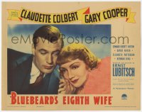 6w396 BLUEBEARD'S EIGHTH WIFE LC 1938 best c/u of Gary Cooper & Claudette Colbert, Ernst Lubitsch!