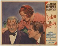 6w401 BROKEN LULLABY LC 1932 Ernst Lubitsch, c/u of Nancy Carroll & Holmes staring at Barrymore!