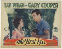 6w425 FIRST KISS LC 1928 close up of Gary Cooper holding puppy by beautiful Fay Wray, ultra rare!