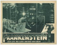 6w429 FRANKENSTEIN LC R1947 Colin Clive & Dwight Frye by monster Boris Karloff, creation scene!