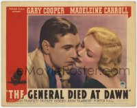 6w432 GENERAL DIED AT DAWN LC 1936 close up of worried Gary Cooper & beautiful Madeleine Carroll!