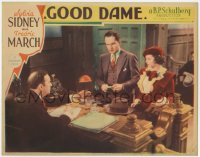 6w434 GOOD DAME LC 1934 pretty Sylvia Sidney watches angry gambler Fredric March pay man off, rare!