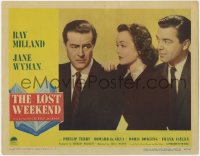 6w451 LOST WEEKEND LC #6 1945 c/u of Jane Wyman & Phillip Terry comforting alcoholic Ray Milland!