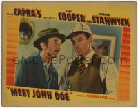 6w455 MEET JOHN DOE LC 1941 great c/u of Gary Cooper in baseball cap w/Walter Brennan, Frank Capra!