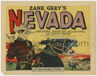 6w371 NEVADA TC 1927 art of cowboy Gary Cooper on horseback in a Zane Grey western, ultra rare!