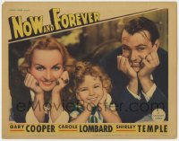 6w463 NOW & FOREVER LC 1934 best close portrait of Shirley Temple, Gary Cooper & Carole Lombard!