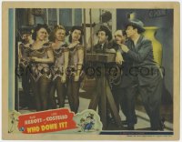 6w511 WHO DONE IT LC 1942 great image of Bud Abbott & Lou Costello flirting with sexy showgirls!