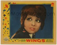 6w516 WINGS LC 1928 super close portrait of uniformed Clara Bow used on the window card, rare!