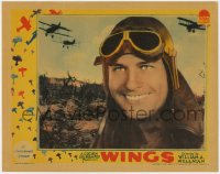 6w515 WINGS LC 1927 William Wellman Best Picture winner, incredible c/u of pilot Richard Arlen!