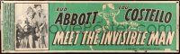 6w005 ABBOTT & COSTELLO MEET THE INVISIBLE MAN paper banner 1951 Bud & Lou, cool monster art, rare!