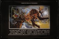 6w203 FLASH GORDON foil heavy stock 25x38 special poster 1980 best horizontal art by Philip Castle!