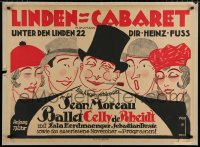 6w189 LINDEN-CABARET 28x38 German stage poster 1920 Michael art of people admiring rich man!