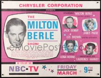 6w143 MILTON BERLE SPECTACULAR 38x40 TV poster 1962 guests Jack Benny & Lena Horne, ultra rare!