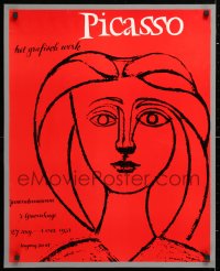6w191 PICASSO 23x28 Dutch museum/art exhibition 1954 great art of Long-Haired Young Girl!