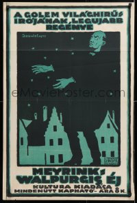 6w198 WALPURGISNACHT 25x38 Hungarian book poster 1918 great Szanto art, by the author of The Golem!