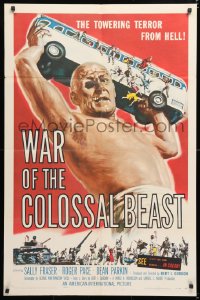 6w186 WAR OF THE COLOSSAL BEAST 1sh 1958 Albert Kallis art of the towering terror from Hell!