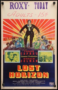 6w056 LOST HORIZON WC 1937 Frank Capra, James Montgomery Flagg art of Ronald Colman, very rare!