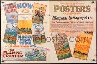 6w134 FLAMING FRONTIER pressbook 1926 Hoot Gibson, color images of all posters, unfolds to 23x36!