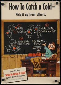 6w206 HOW TO CATCH A COLD group of 6 14x20 special posters 1951 Walt Disney health class cartoon!