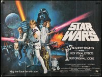 6x040 STAR WARS awards British quad 1978 George Lucas classic sci-fi epic, art by Chantrell!